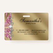 スパルクルジュエリーゼブラ金ゴールドピンク バッジ (裏面)