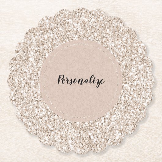 スパルクル赤面クリームグリッツグリッター  ペーパーコースター (正面)