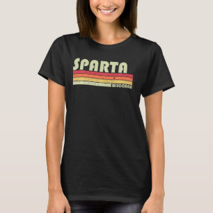 スパルタウィウィスコンシンおもしろいシティホームルーツレトロ7 Tシャツ