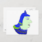 スパルタンのヘッドロゴパープル、ダークグリーン、ライトグリーン ポストカード (正面/裏面)