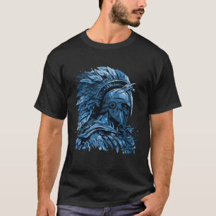 スパルタンのヘルメット 青 トレーニング グラディエーター 戦士 神話 Tシャツ