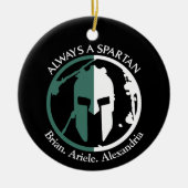 スパルタンの強い環境にやさしいことをしようのパーソナライズ セラミックオーナメント (正面)