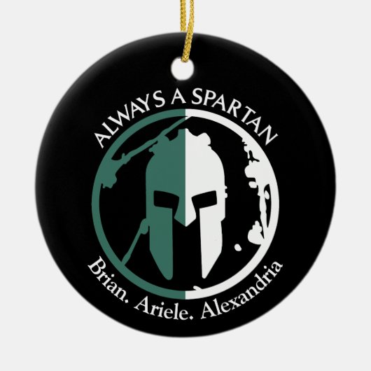 スパルタンの強い環境にやさしいことをしようのパーソナライズ セラミックオーナメント (正面)