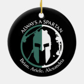 スパルタンの強い環境にやさしいことをしようのパーソナライズ セラミックオーナメント (裏面)