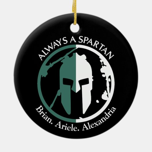 スパルタンの強い環境にやさしいことをしようのパーソナライズ セラミックオーナメント (裏面)
