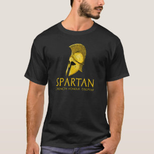 スパルタンの強さ名誉の規律の動機づけ Tシャツ