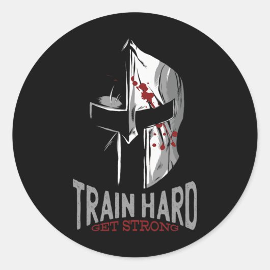 スパルタンスパルタヘルメットジム動機ギフト ラウンドシール (正面)