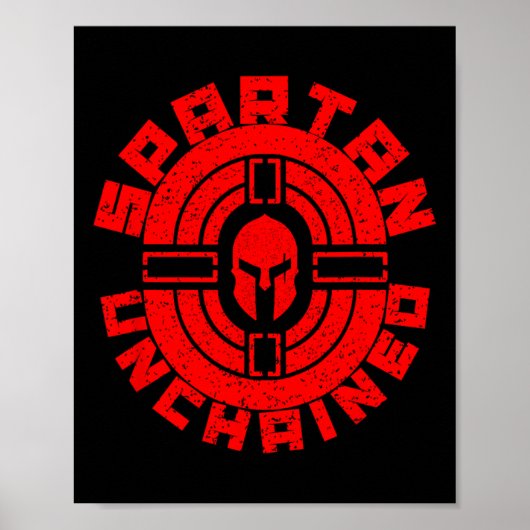 スパルタンチェーンなしボディビル戦士レースジム ポスター (正面)