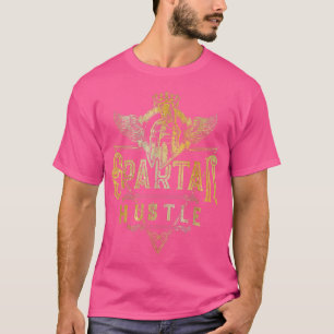 スパルタンハッスル金ゴールドグリークヘルメットジムスパルタグラディ Tシャツ