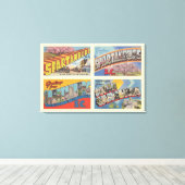 スパルタンバーグサウスカロライナヴィンテージはがき キャンバスプリント (インサイチュ (ウッドフロア))