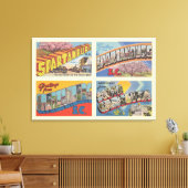 スパルタンバーグサウスカロライナヴィンテージはがき キャンバスプリント (インサイチュ (リビング))