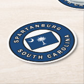 スパルタンバーグサウスカロライナ ラウンドペーパーコースター (アングル)