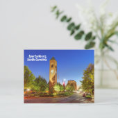 スパルタンブルク、サウスカロライナ時計塔 ポストカード (スタンド正面)