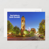 スパルタンブルク、サウスカロライナ時計塔 ポストカード (正面/裏面)
