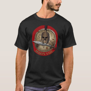 スパルタンヘルム・モロンレーベ・レッドバックグラウンドTシャツ Tシャツ