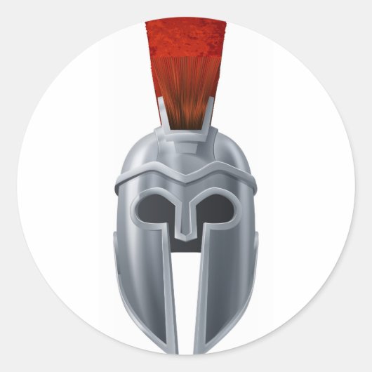 スパルタンヘルメットイラストレーション ラウンドシール (正面)