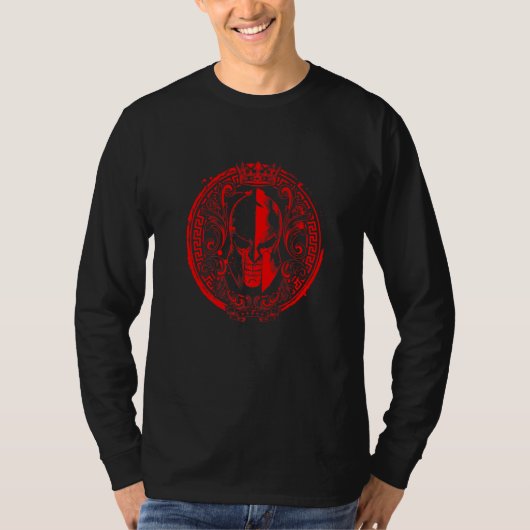 スパルタンヘルメット ギリシャ 格闘家 エクササイズ MMA 戦士 Tシャツ (正面)