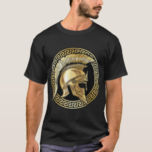 スパルタンヘルメット ゴールド グラディエーター スパルタ ギリシャ スポーツ 楽しい Tシャツ