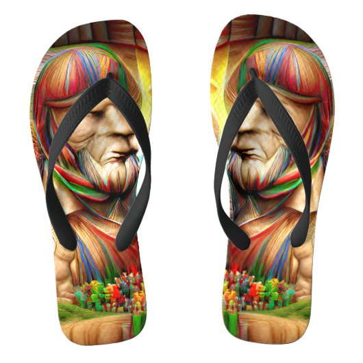 スパルタン兵士のマッスルウォリアーカスタムズ作成 ビーチサンダル (フットベッド)