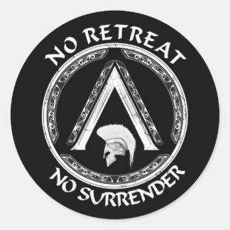 スパルタン戦士とラムダシンボルステッカー ラウンドシール