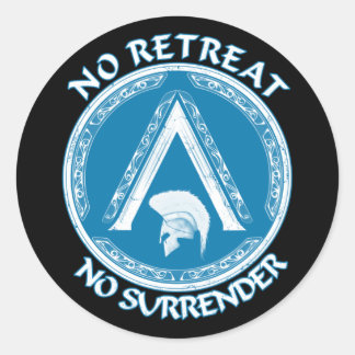 スパルタン戦士とラムダシンボルステッカー ラウンドシール