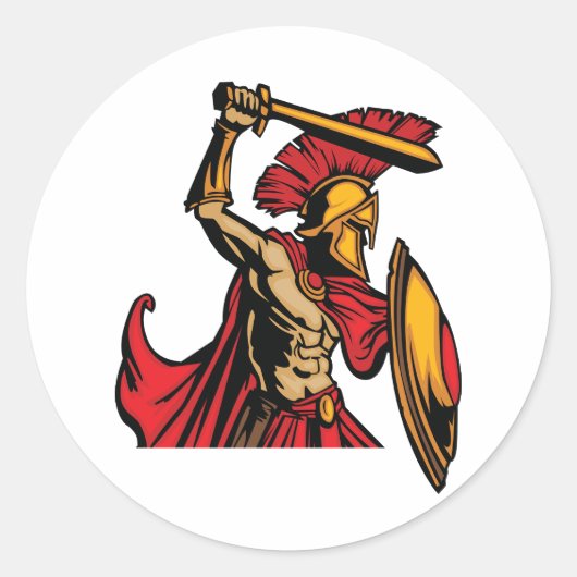 スパルタン戦士ステッカー ラウンドシール (正面)