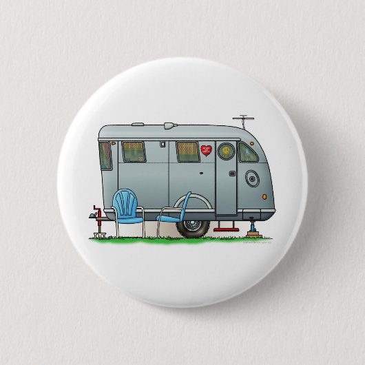 スパルタ式のキャンピングカートレーラーRV 缶バッジ (正面)