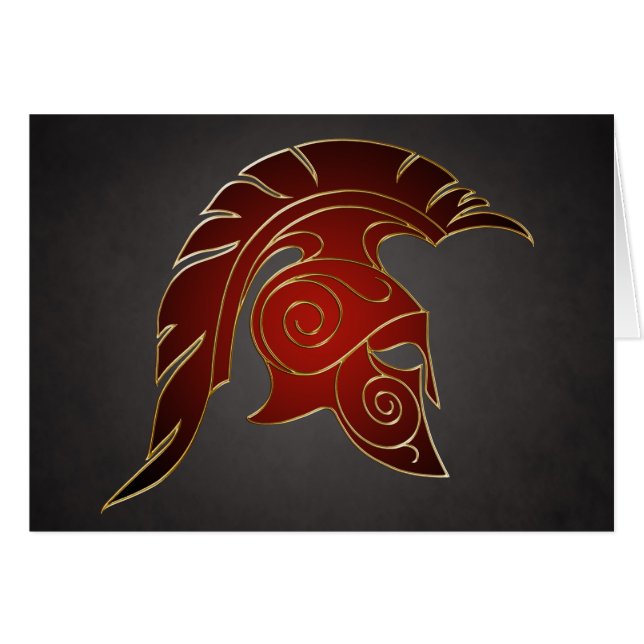 スパルタ式のギリシャの戦士カード (正面横)