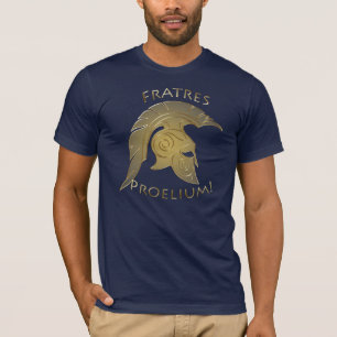 スパルタ式の戦いのトロイのギリシャの戦士の金ゴールドのワイシャツ Tシャツ