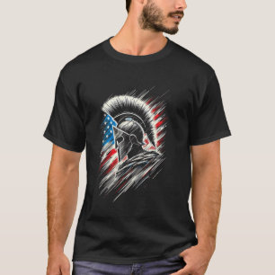 スパルタ愛国心モロンラベアメリカ国旗スパルタ Tシャツ