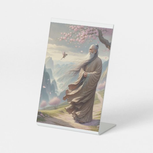 スパロウと風卓上標識 台座サイン (正面)