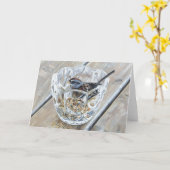 スパローとクリスタル – 空白の Greeting Card カード (黄色い花)