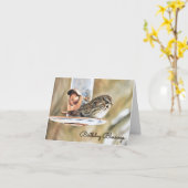 スパローと。フィーダー – 誕生日カード カード (黄色い花)