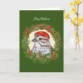 スパローのクリスマスカード カード (黄色い花)