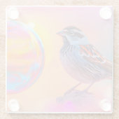 スパローカラフルとレインボーバブル ガラスコースター (裏面)