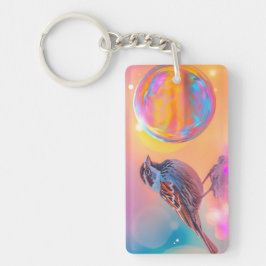 スパローカラフルとレインボーバブル キーホルダー