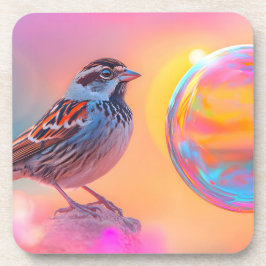 スパローカラフルとレインボーバブル コースター