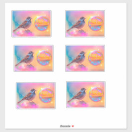 スパローカラフルとレインボーバブル シール