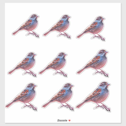 スパローカラフルとレインボーバブル シール (シート)