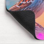 スパローカラフルとレインボーバブル マウスパッド (コーナー)