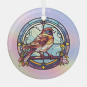 スパローカラフル ガラスオーナメント (正面)
