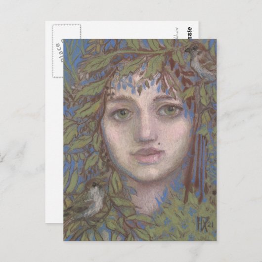 スパローレディーシュレアルファンタジーアートポートレート絵画ズ ポストカード (正面/裏面)