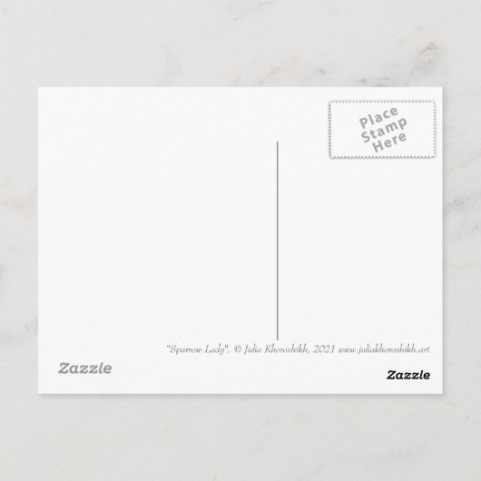 スパローレディーシュレアルファンタジーアートポートレート絵画ズ ポストカード (裏面)