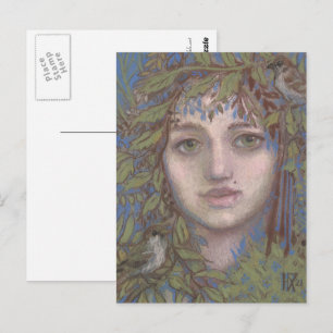 スパローレディーシュレアルファンタジーアートポートレート絵画ズ ポストカード