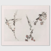 スパロー日本のさくらんぼの花包み紙 ラッピングペーパー (フラット)