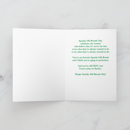 スパンキーなオールド・ブロードの日 2月1日 年をとった女性 カード (内部)