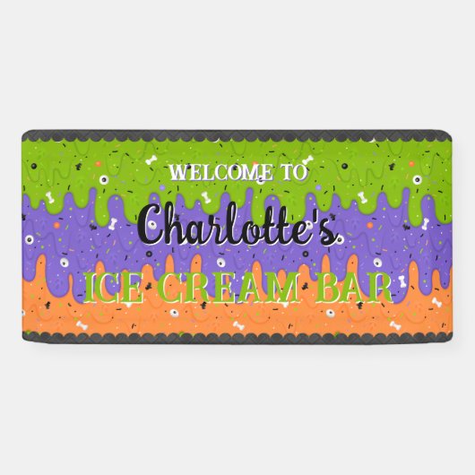 スパンクルとハロウィンのアイスクリーム 横断幕 (横)