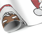 スパンコールがついた黒いサンタクロース ラッピングペーパー (ロールコーナー)