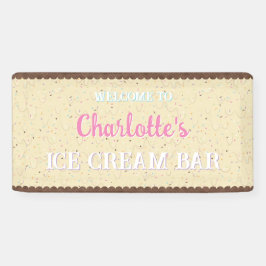 スパンコールとアイボリーのアイスクリーム 横断幕