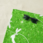 スパンコールとトンボのデザインが入ったオリジナルのビーチタオル ビーチタオル (インサイチュ)